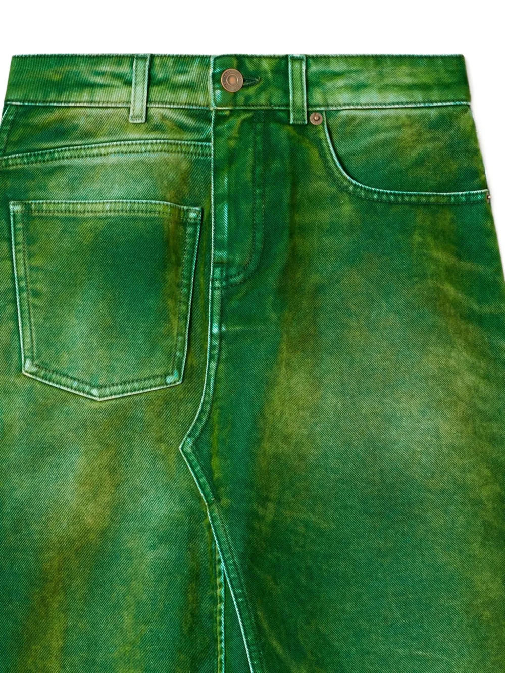 Tory Burch denim-effect a-line skirt - Groen