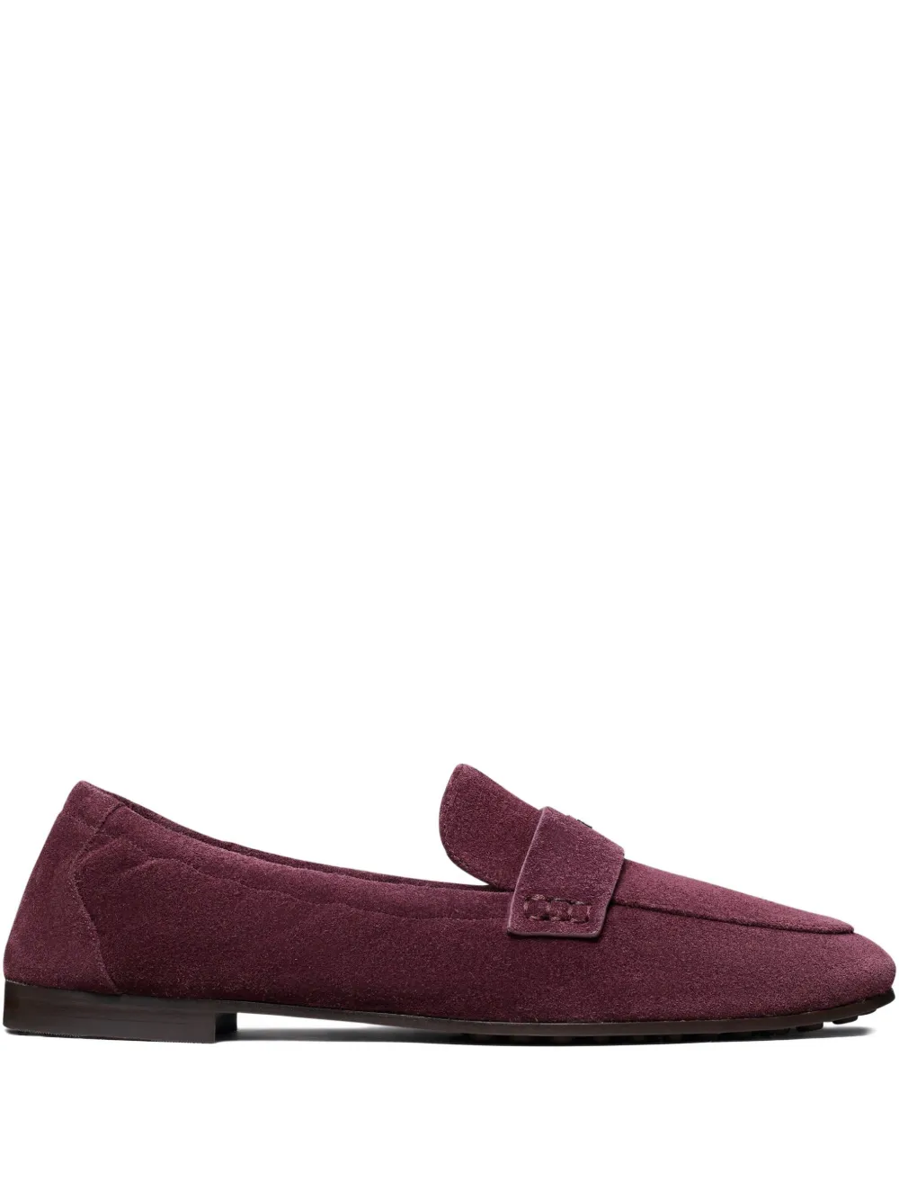 Tory Burch logo-plaque suede loafers Red