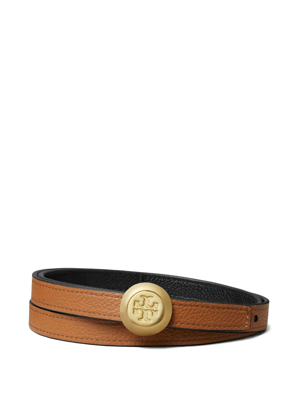 Tory Burch Romy Reversible Buckle Belt In Black
