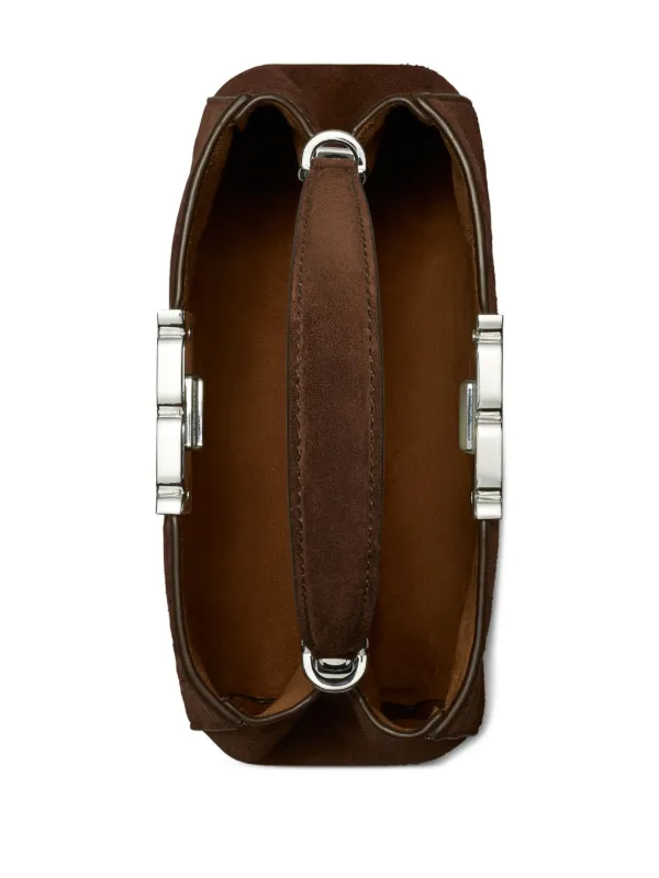 Tory Burch Mini Eleanor Suede Satchel Bag | Brown | FARFETCH