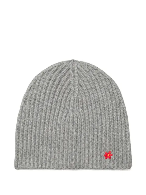 Tory Burch ribbed flower-detail beanie hat 