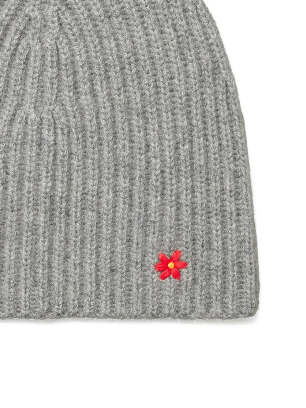 Tory Burch Geribbelde muts met bloemdetail - Grijs