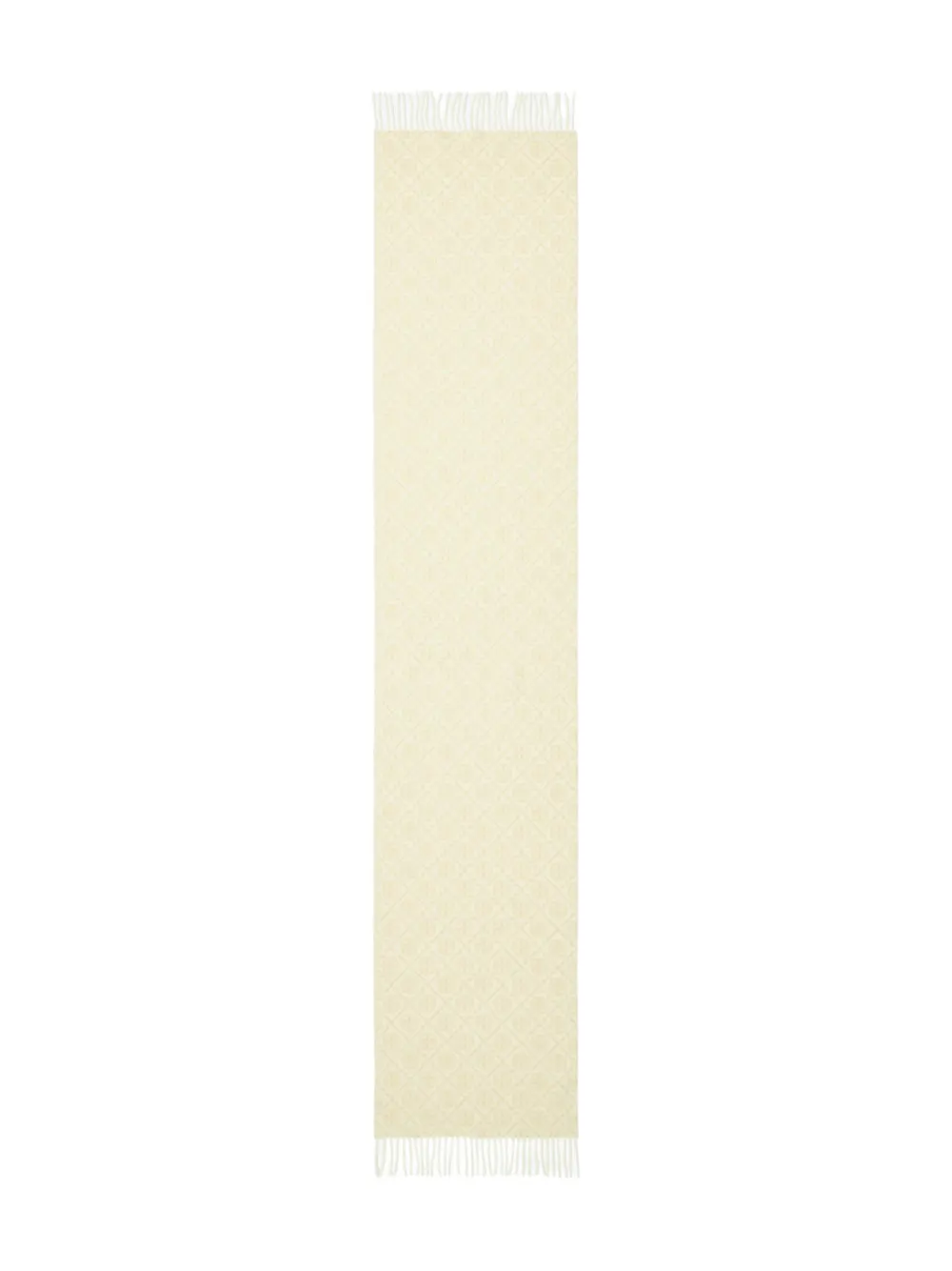 Tory Burch Monogram-pattern Fringed Scarf In Neutral