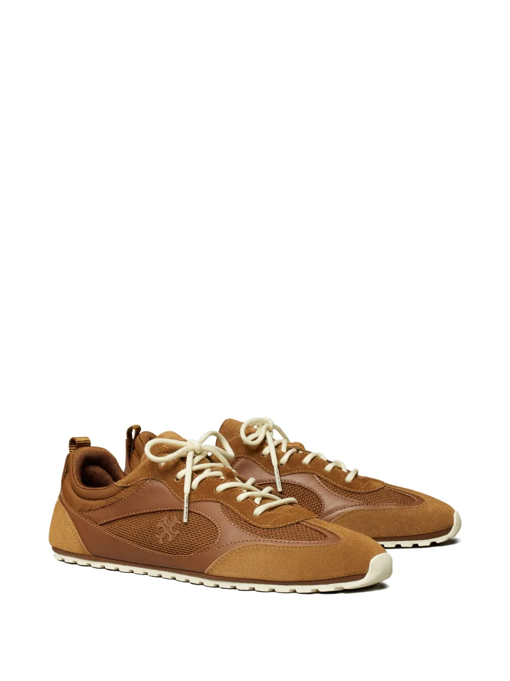 Tory Burch leather mesh panel trainers Brown