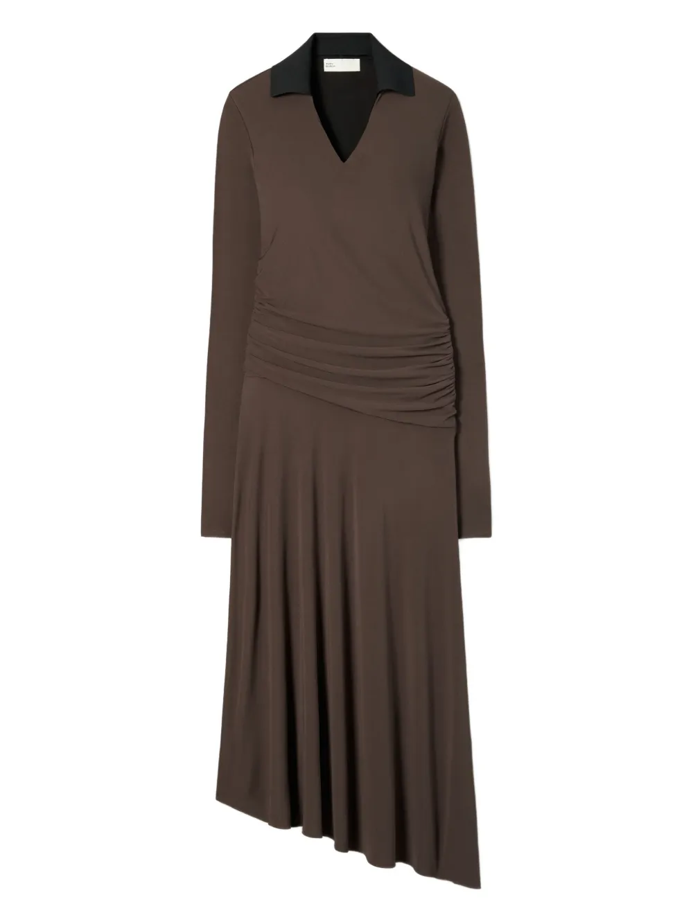 Tory Burch Brown Midi Dress With Contrast Collar In Brown