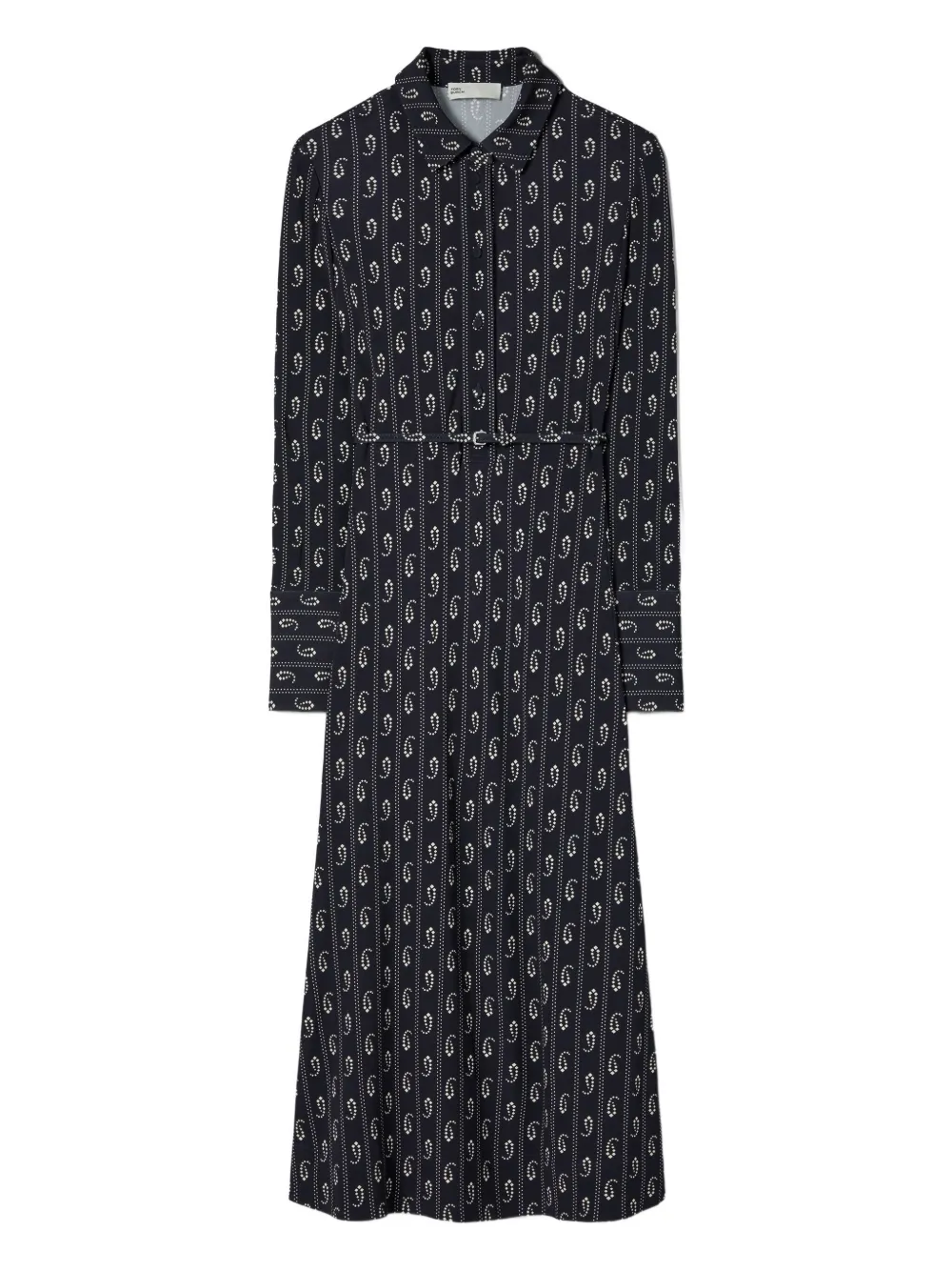 Tory Burch Paisley-print Belted Shirtdress In Blue