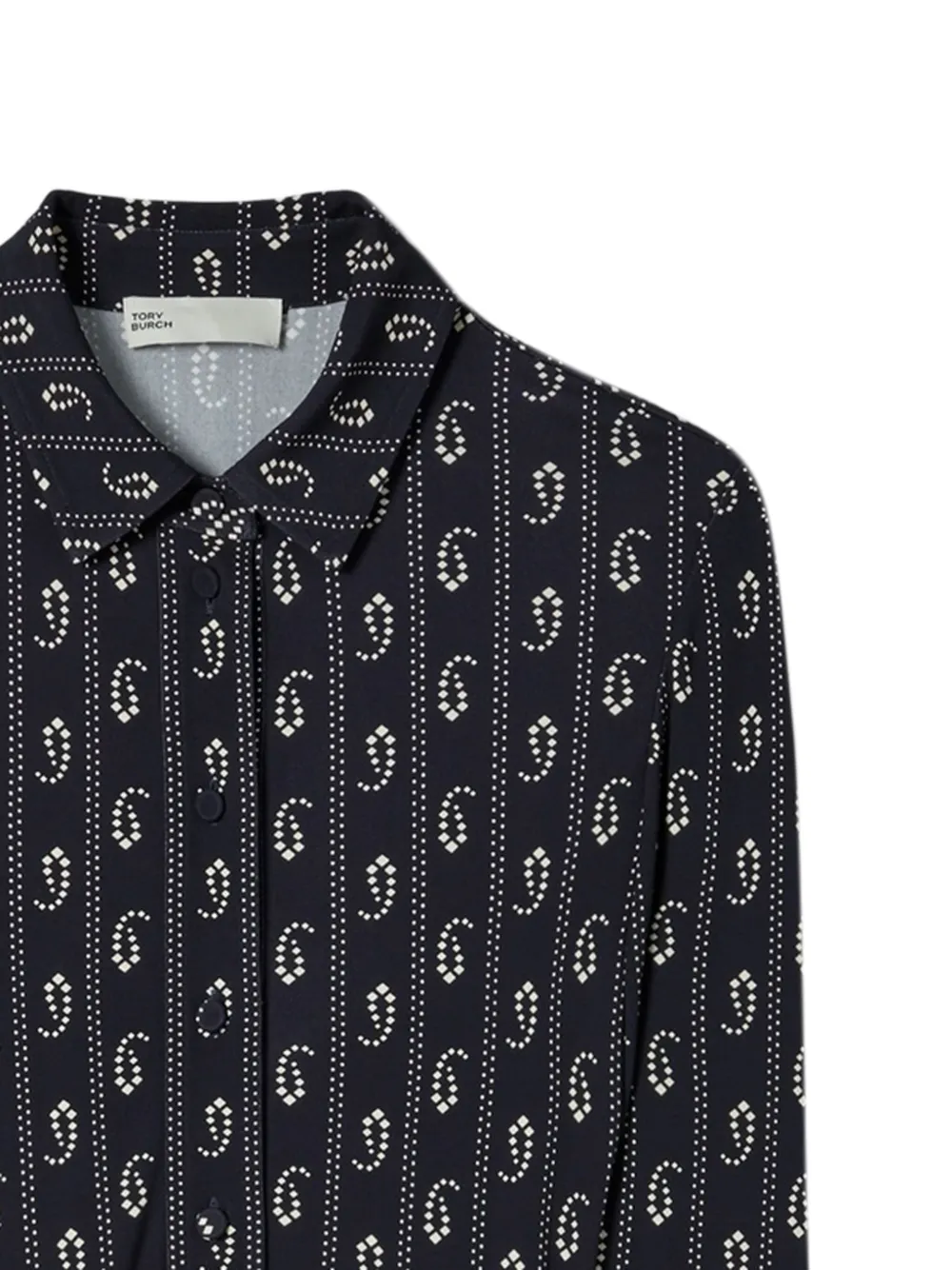 Tory Burch Blousejurk met paisley-print en ceintuur - Blauw