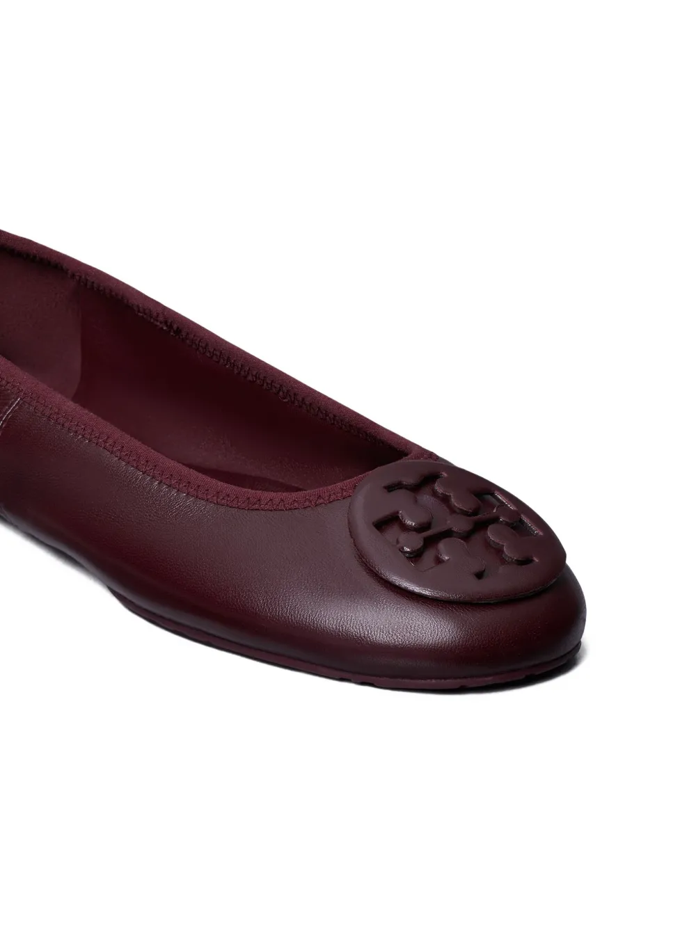 Tory Burch Reva Travel Logo-embellished Ballet Flats In Burgundy
