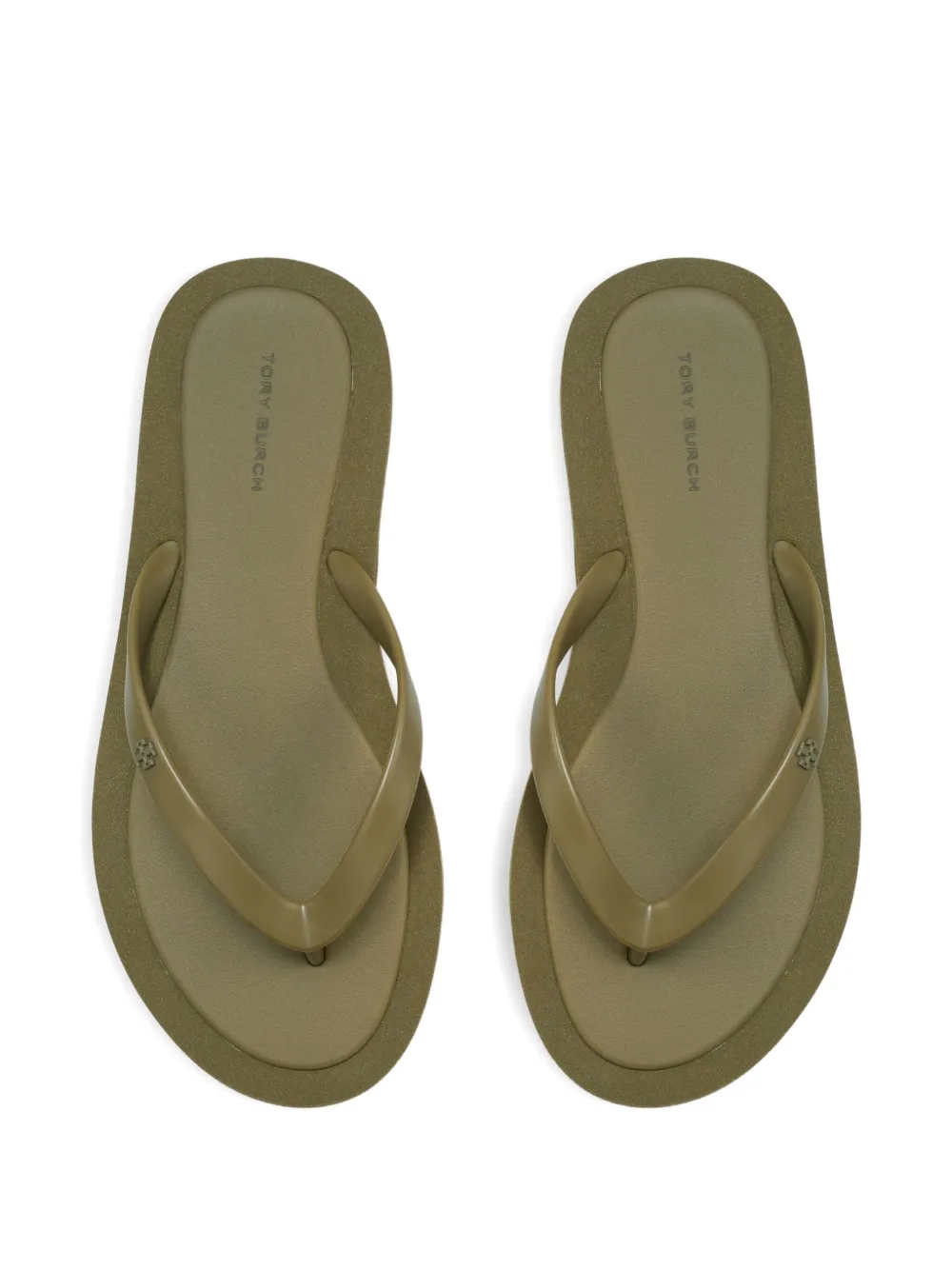 Tory Burch Kira gewatteerde teenslippers Groen