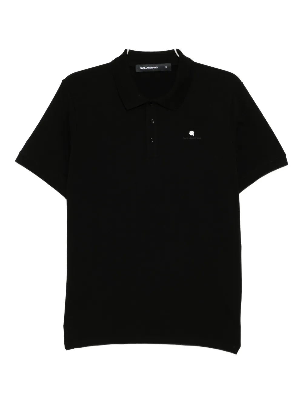 Karl Lagerfeld Logo-embossed Polo Shirt In Black