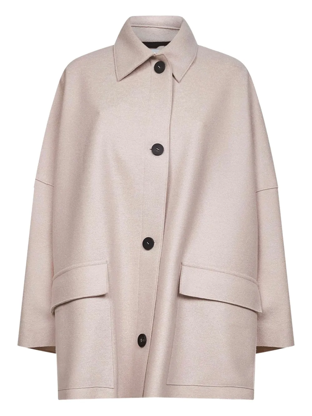 Harris Wharf London Button-fastening Patch-pocket Coat In Pink