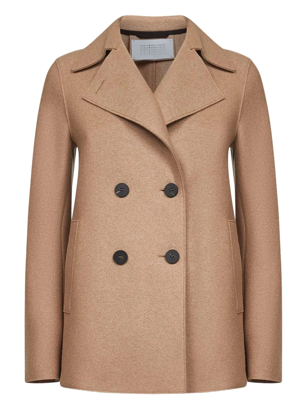 Harris Wharf London Double-breasted Wool Coat In Brown