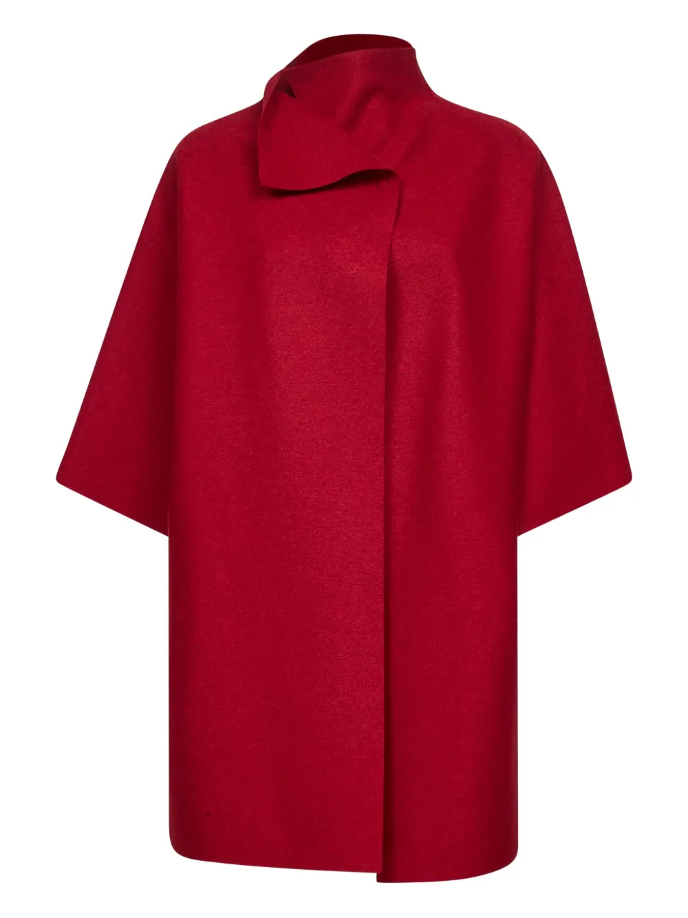 Harris Wharf London Folded-neck Cape Coat In Red
