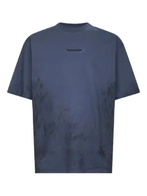 Maison Margiela logo-appliqué Jersey T-shirt | Blue | FARFETCH
