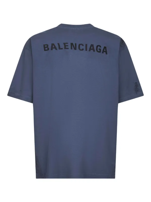 Balenciaga logo-print Cotton T-shirt Blue FARFETCH PH