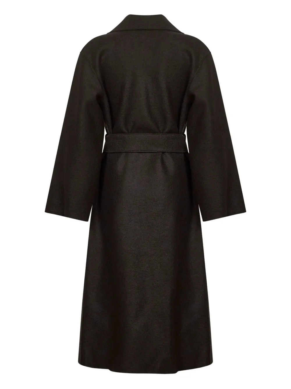 Harris Wharf London Belted Wrap Coat In Brown
