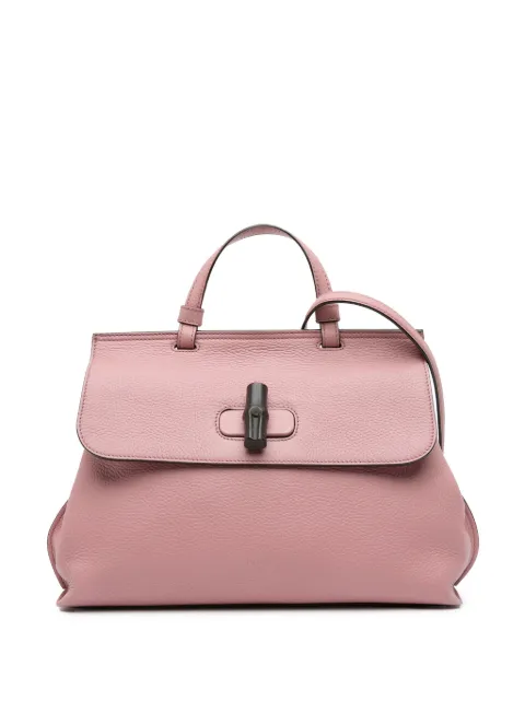Gucci Pre-Owned 2016-2025 Medium Leather Bamboo Daily satchel