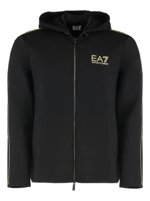 Ea7 Emporio Armani logo-print zip-up hoodie
