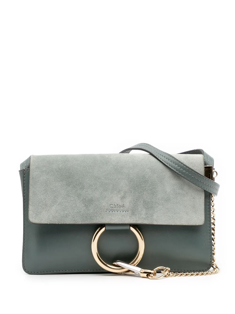 Chloé Pre-Owned 2019 スモール スエード&カーフスキン ファイエ ショルダーバッグ - グリーン Chloé Pre-Owned 2019 スモール スエード&カーフスキン ファイエ ショルダーバッグ - グリーン