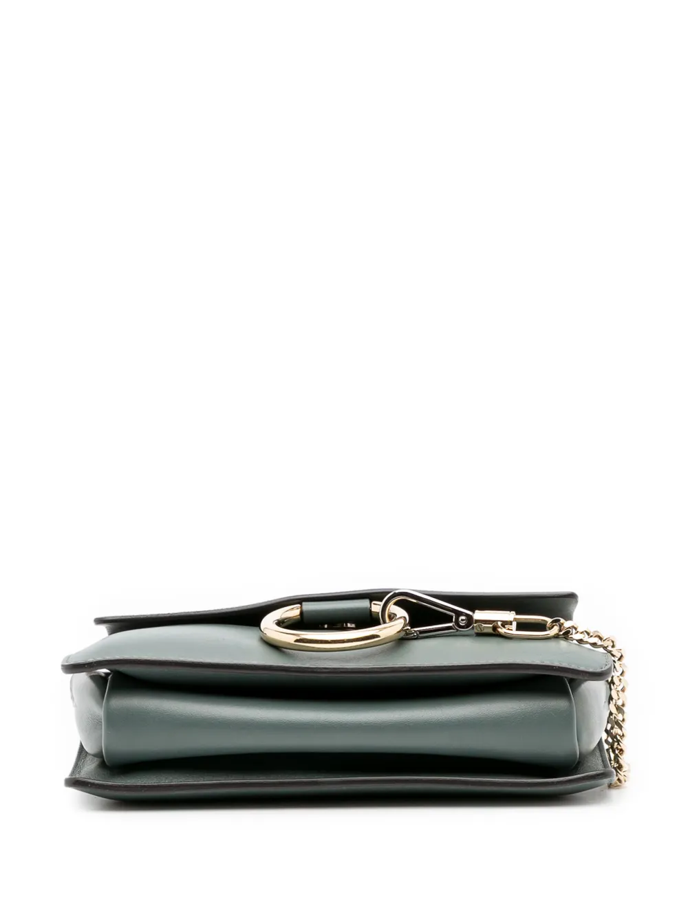 Pre-owned Chloé 2019 Small Suede And Calfskin Faye Crossbody Bag In Green