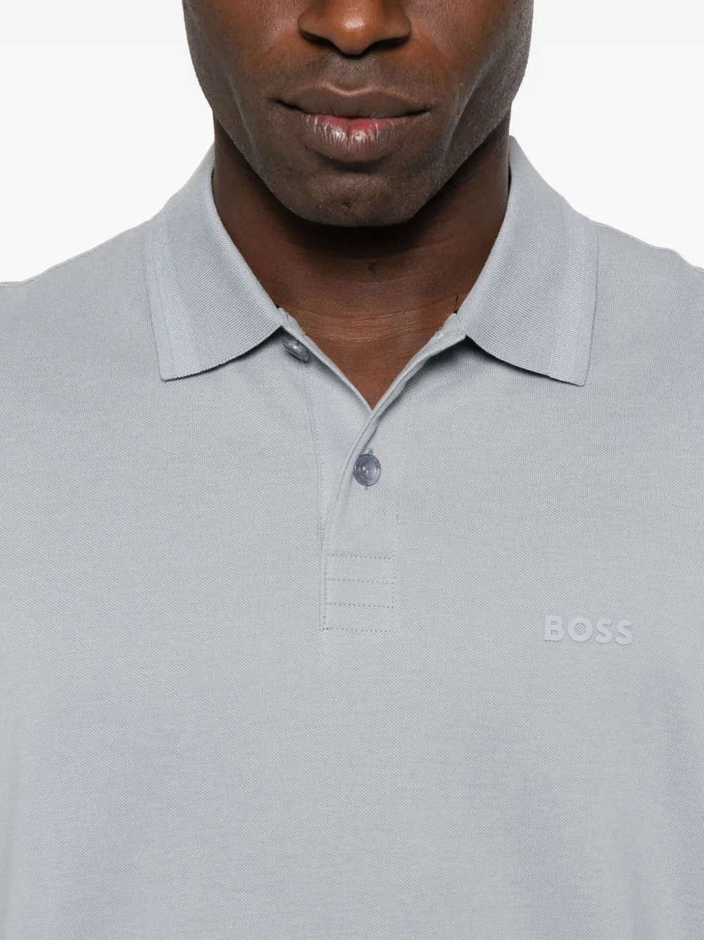 BOSS Poloshirt met logoprint Grijs