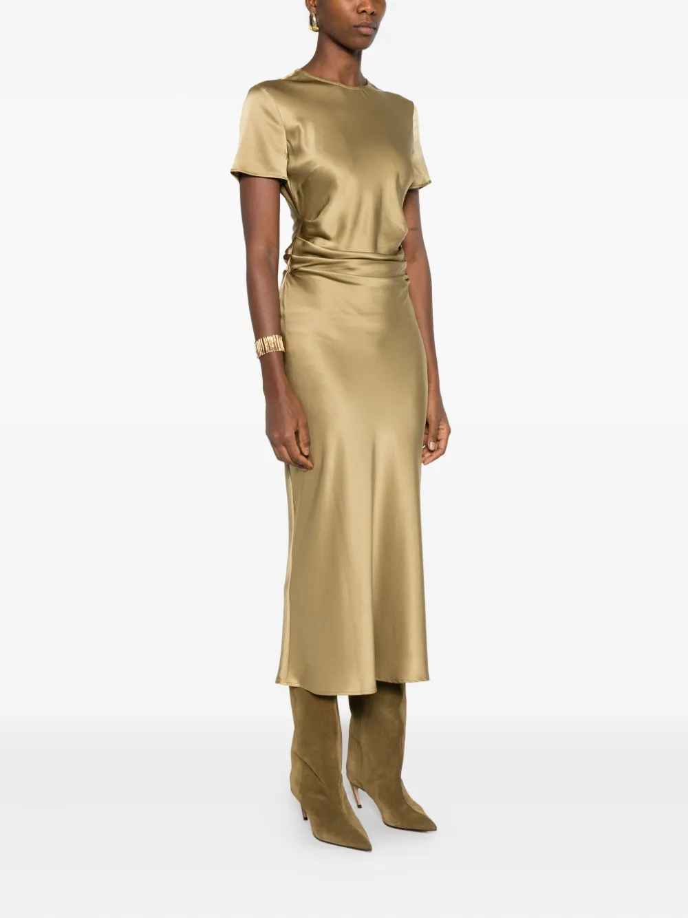 Staud Marcel Dress In Gold