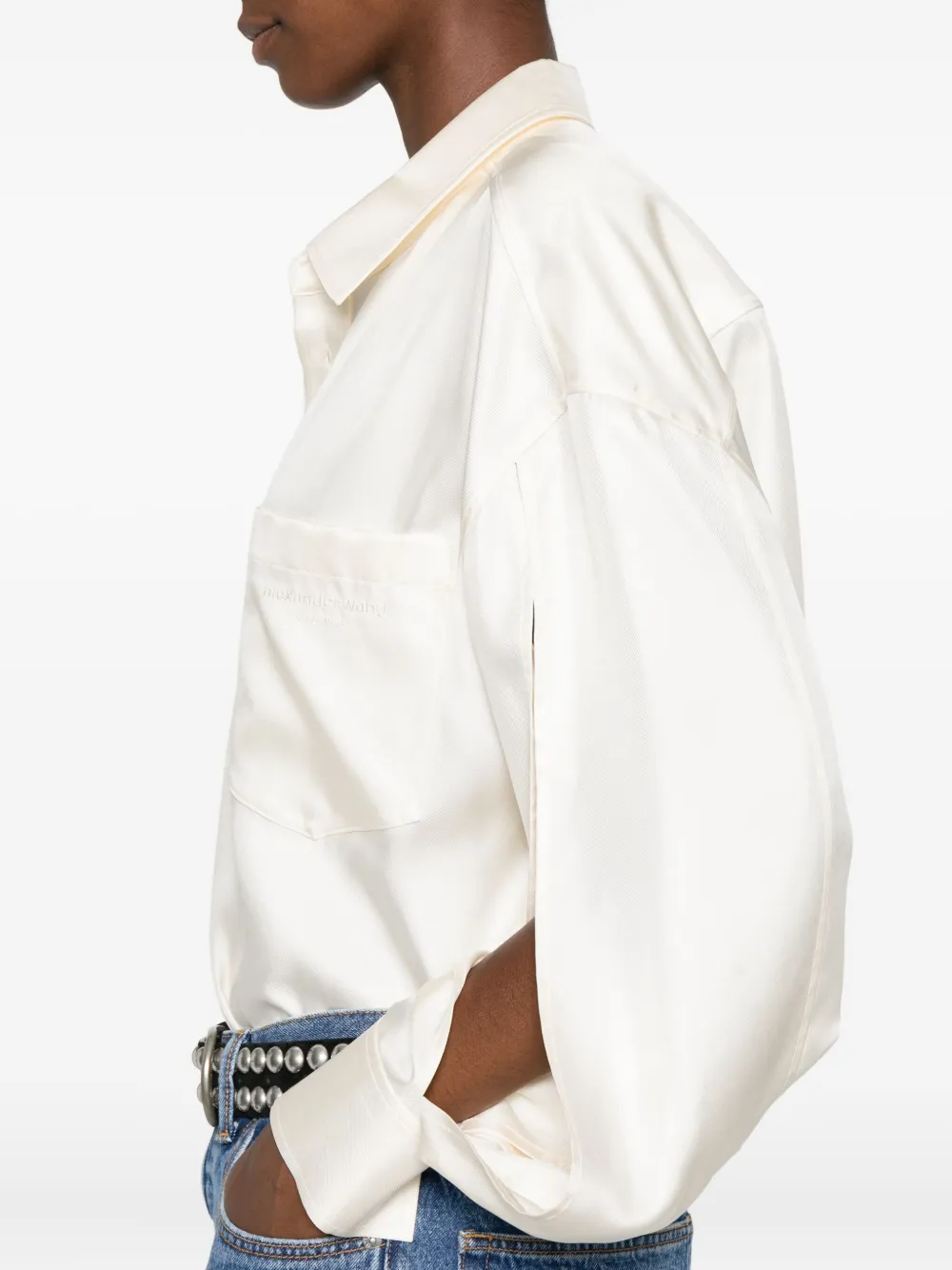 Alexander Wang Zijden blouse met uitgesneden detail Wit