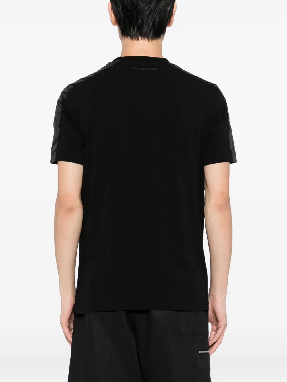 Karl Lagerfeld T-shirt met logo-reliëf Zwart