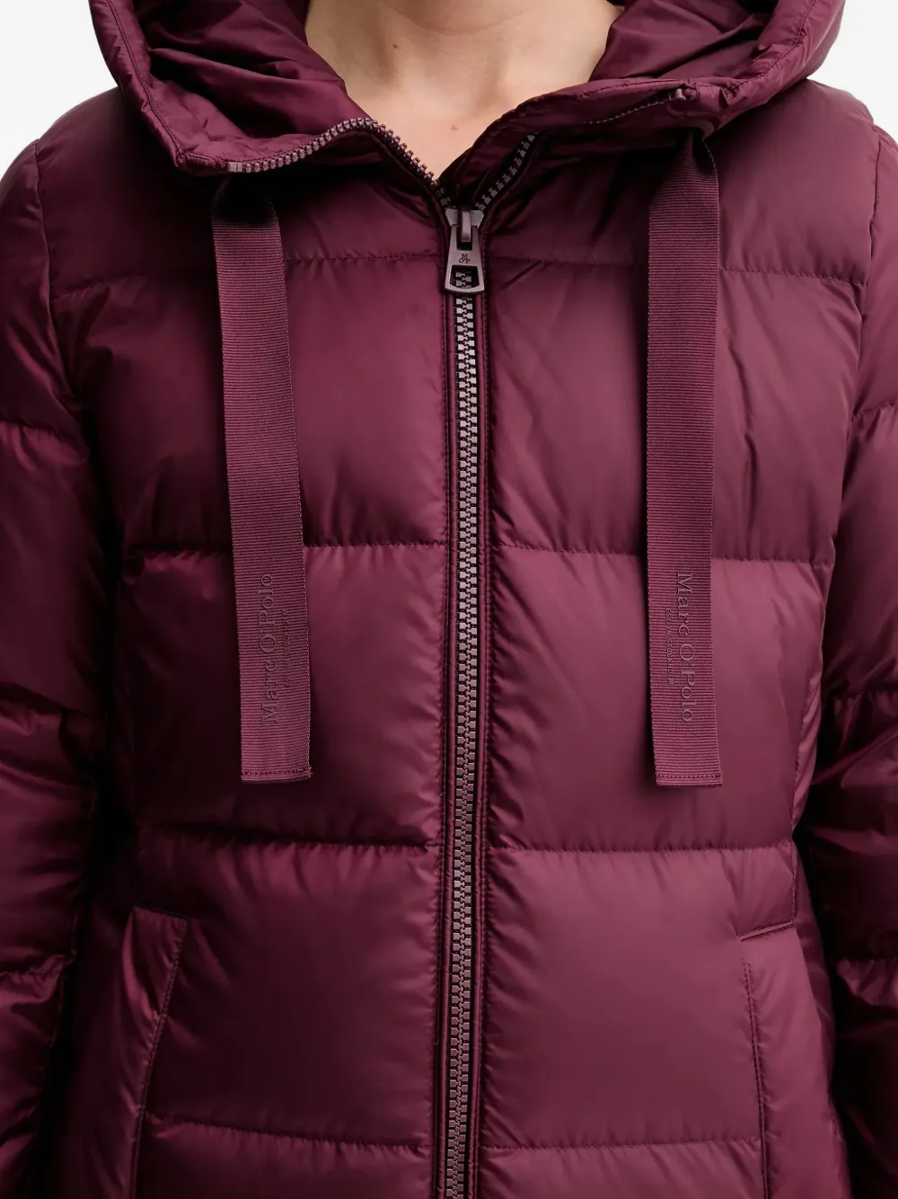 Marc O'polo Hooded Zip Coat In Red