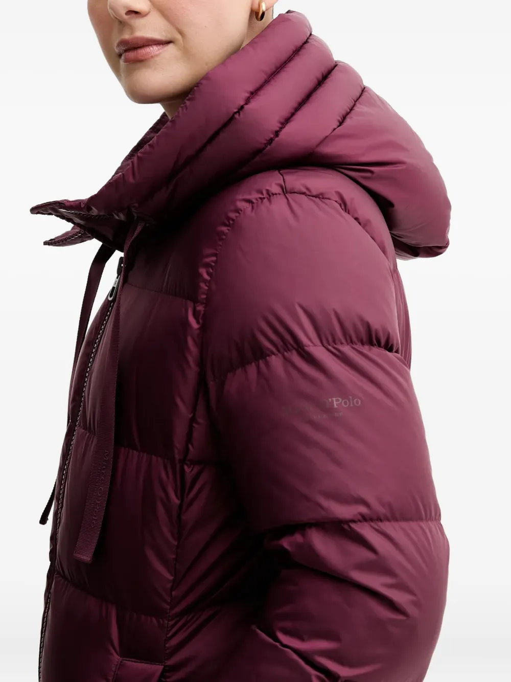 Marc O'polo Hooded Zip Coat In Red