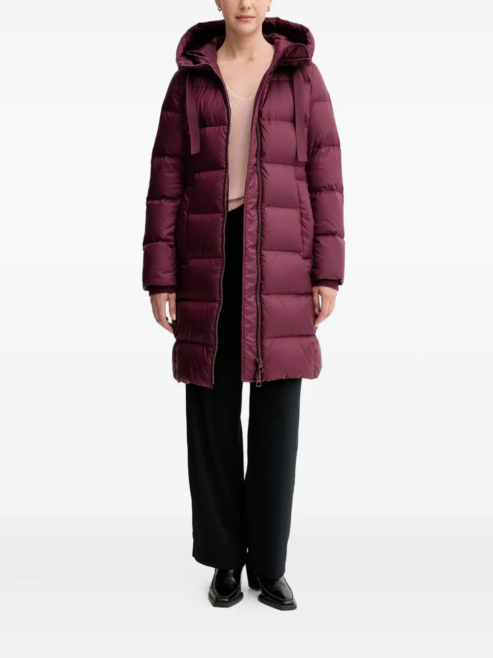 Marc O'polo Hooded Zip Coat In Red