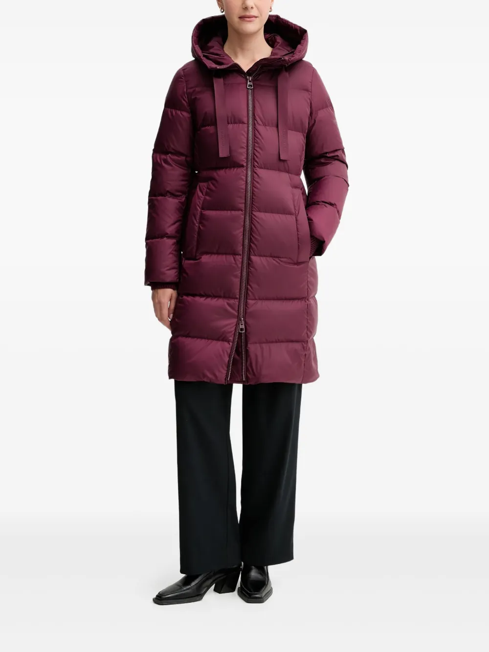 Marc O'polo Hooded Zip Coat In Red