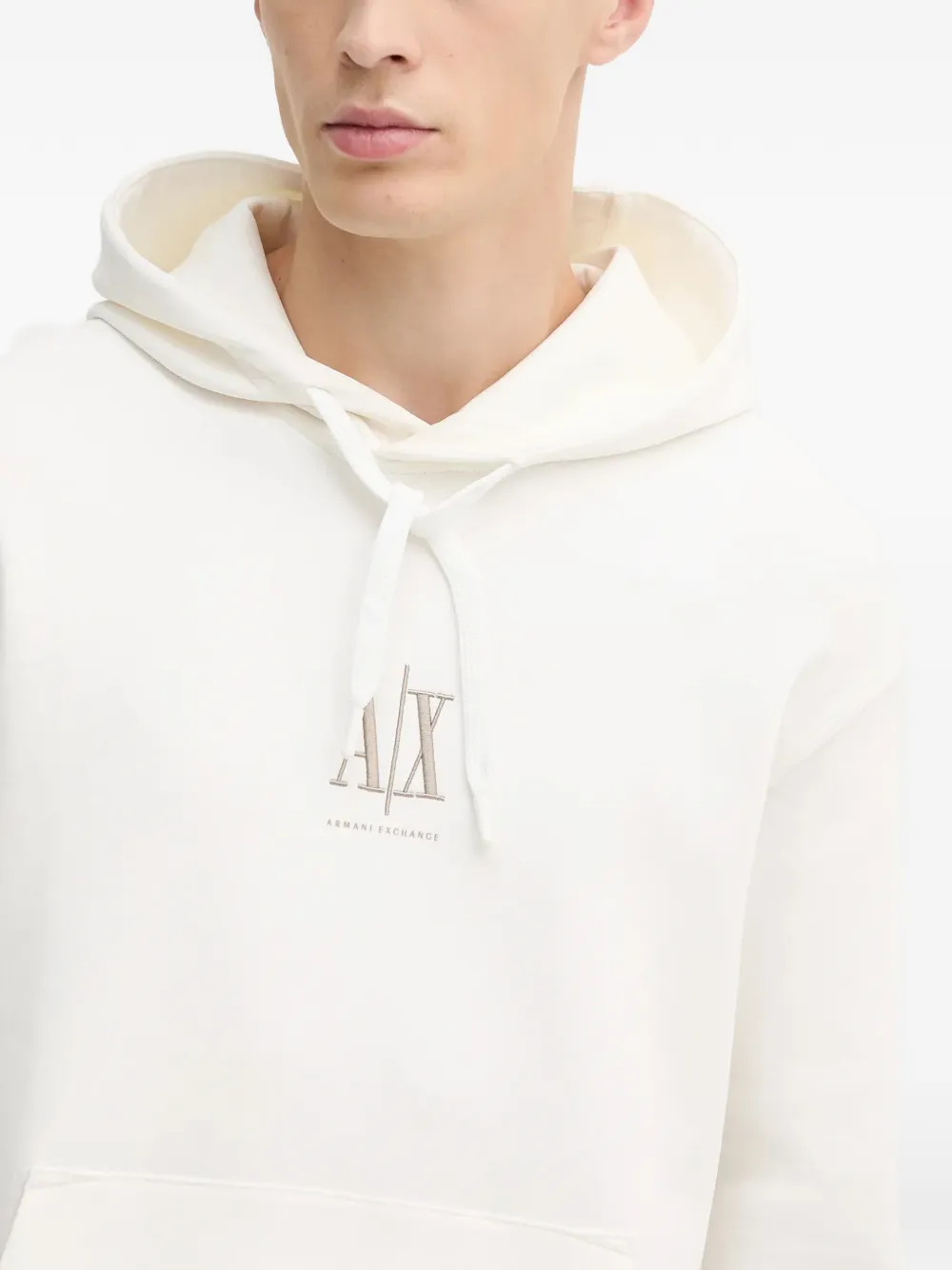 Armani Exchange Hoodie met logoprint Wit