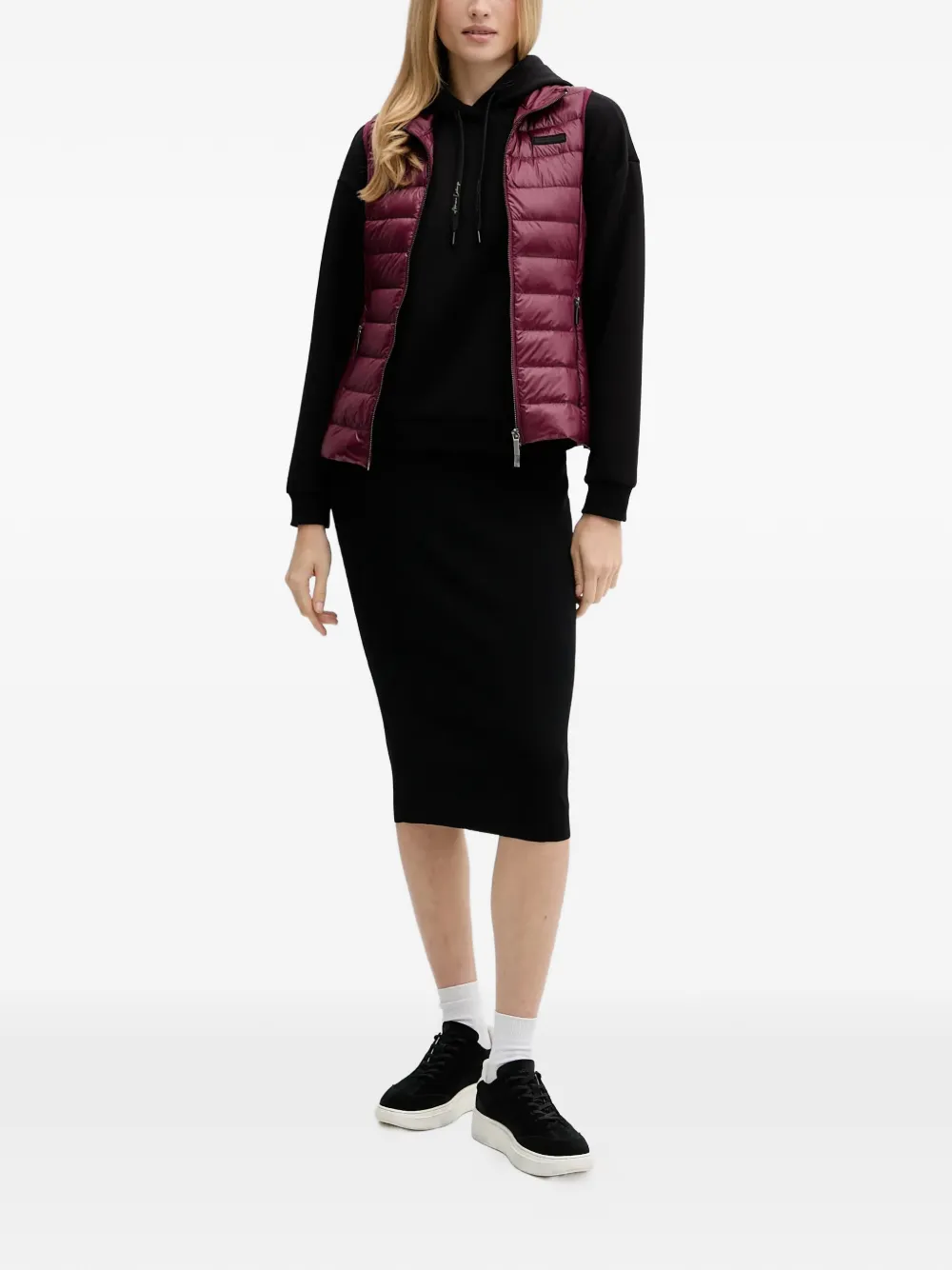  Armani Exchange Logo-detail Midi Skirt - Black 