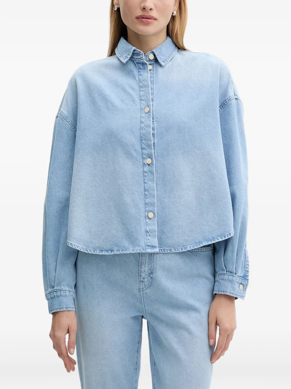 Armani Exchange collared cropped top - Blu