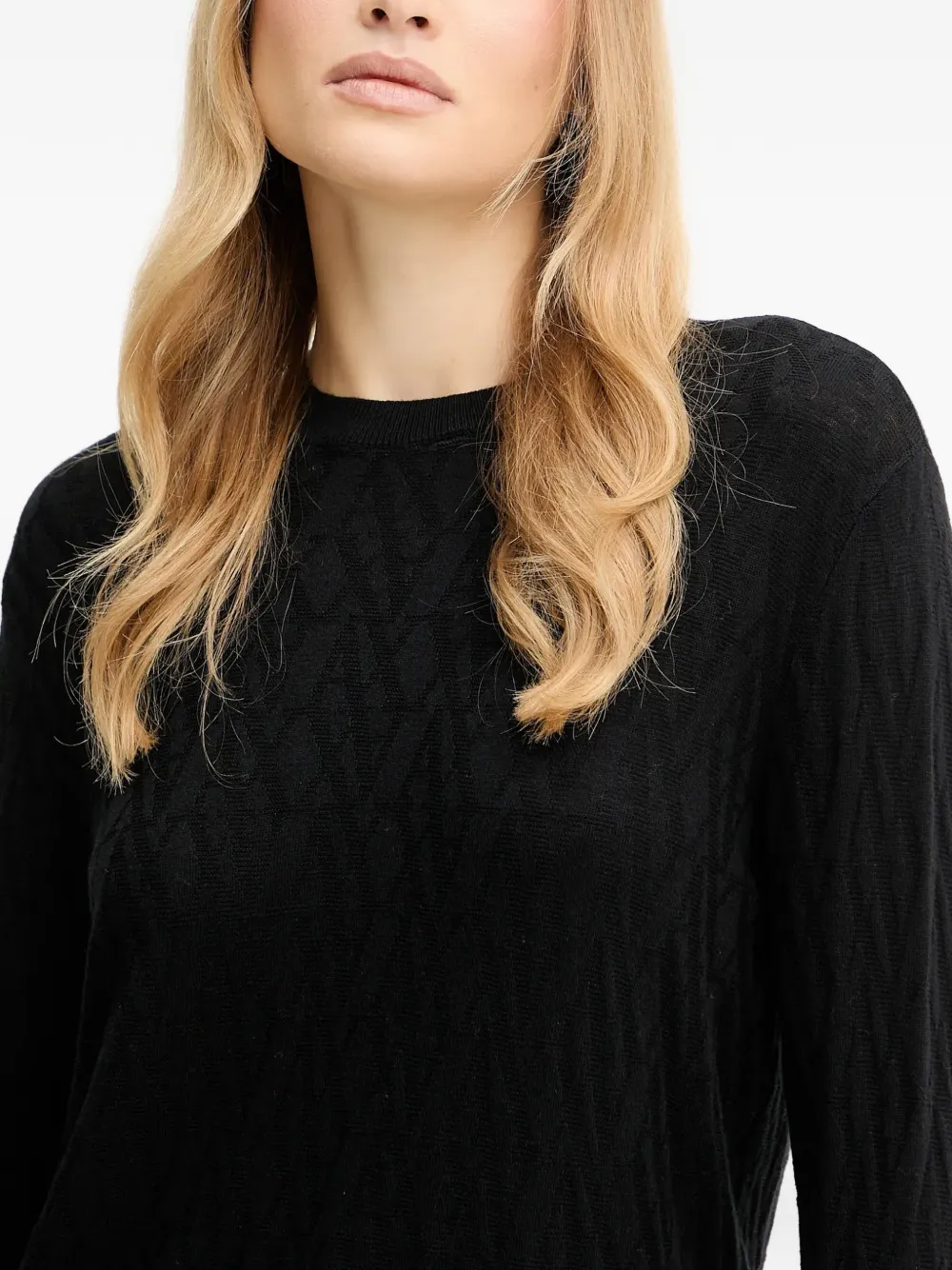 Armani Exchange Trui met textuur Zwart