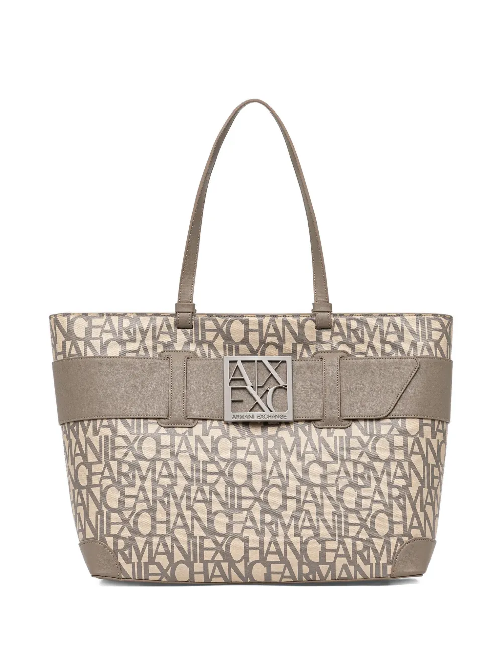Armani Exchange logo-appliqué patterned tote bag - Toni neutri
