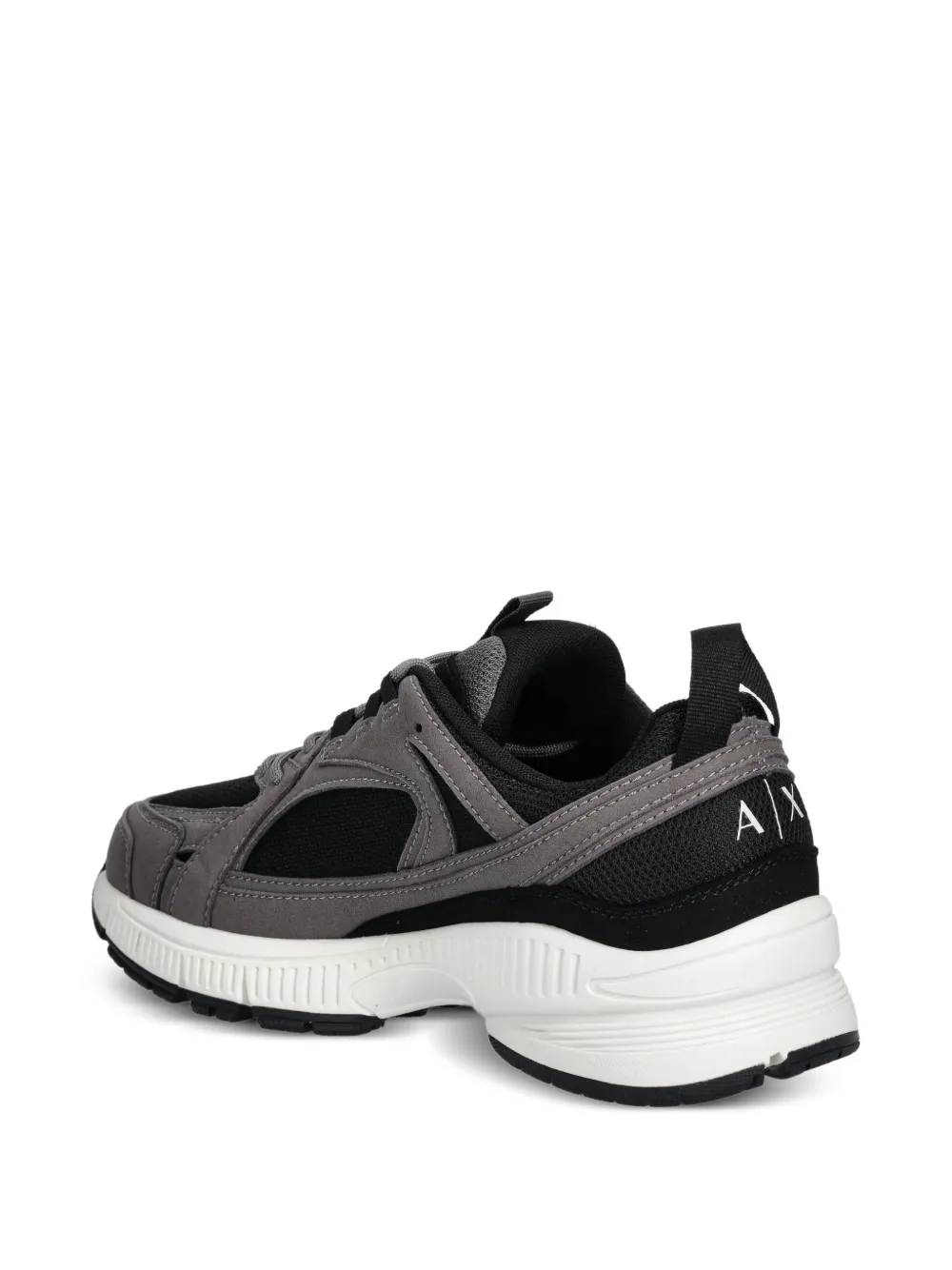 Armani Exchange lace-up panelled sneakers Grijs