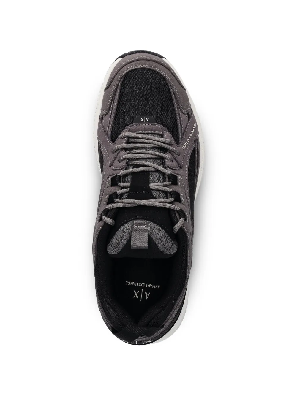 Armani Exchange lace-up panelled sneakers Grijs