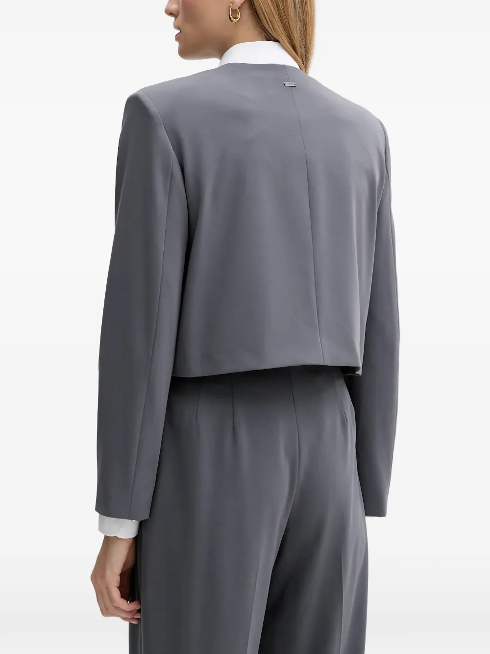  Armani Exchange Button Cropped Jacket - Grey 