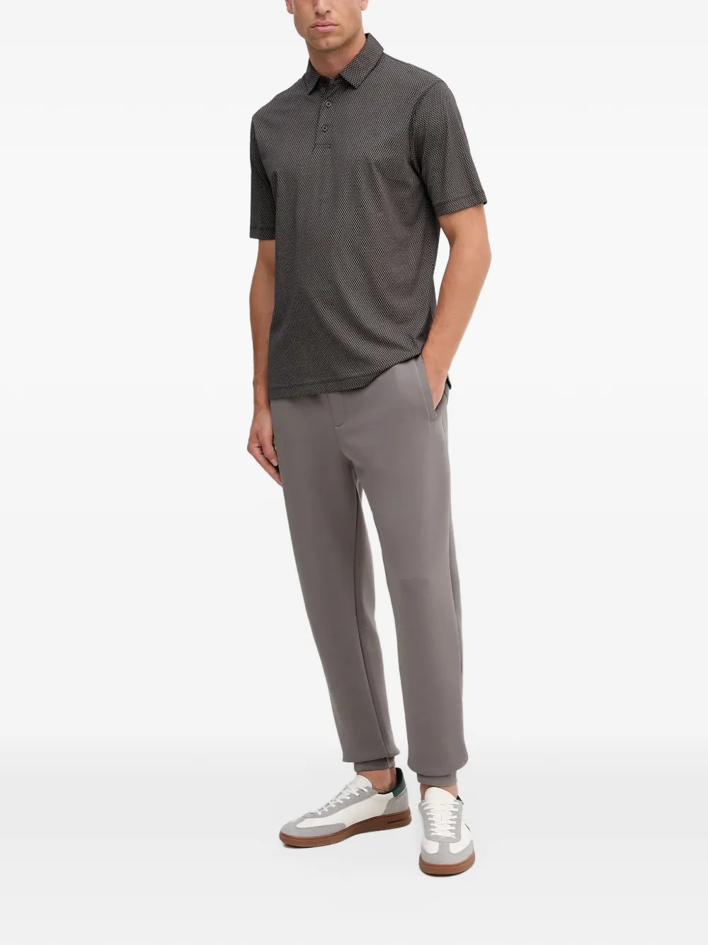 Armani Exchange Trainingsbroek met logoplakkaat en trekkoord Grijs