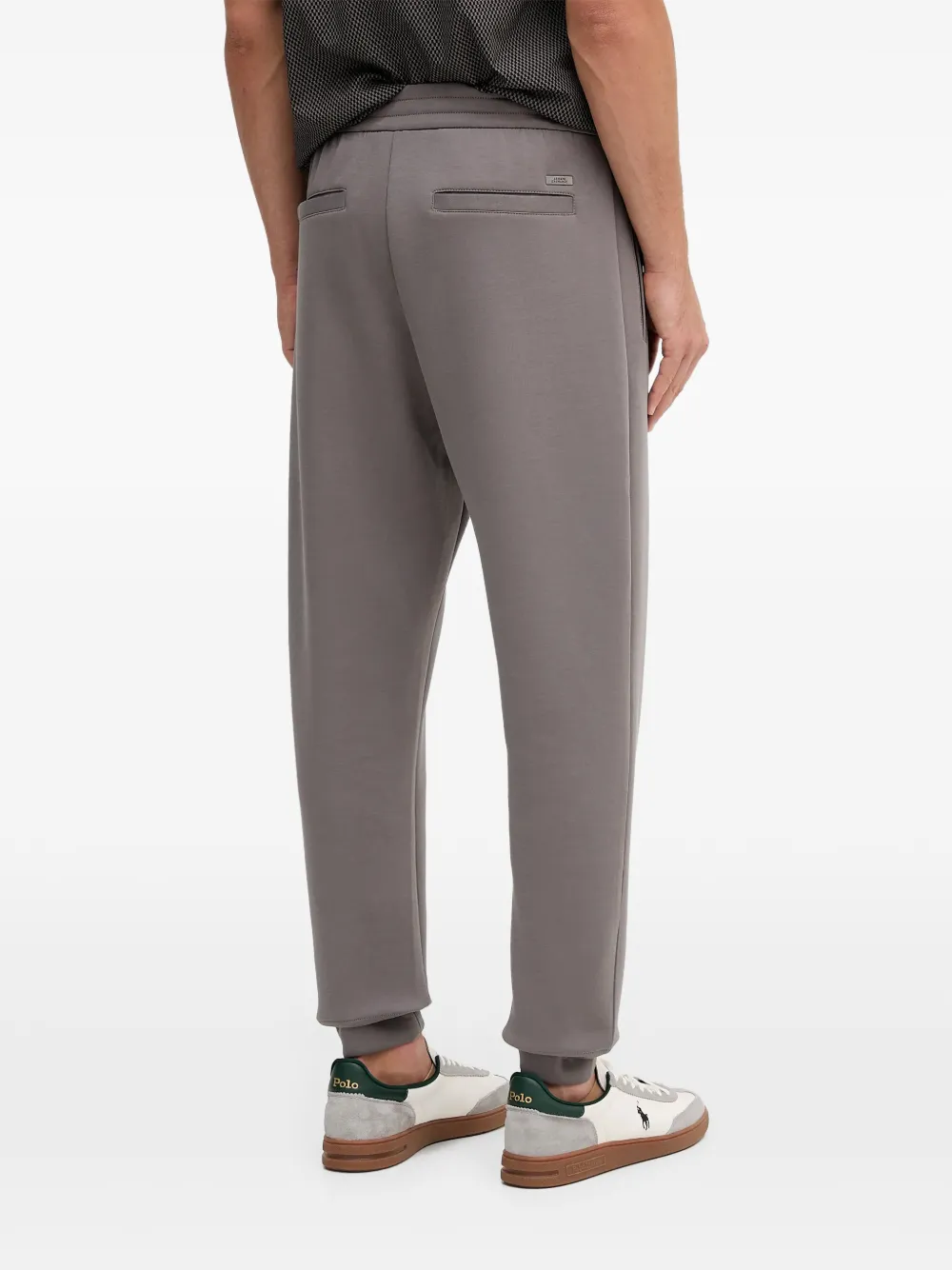 Armani Exchange Trainingsbroek met logoplakkaat en trekkoord Grijs