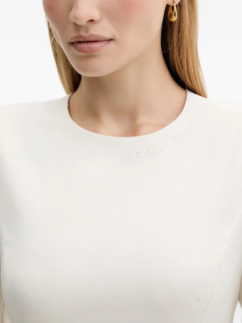 Armani Exchange Mini-jurk met opgestikte zak Wit