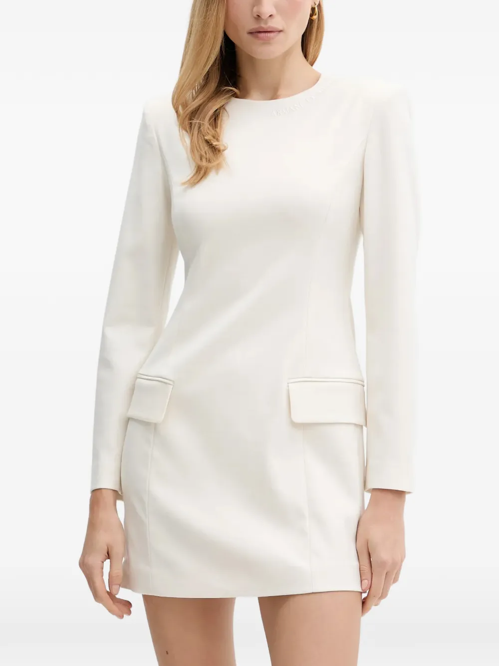 Armani Exchange Abito corto con tasche - Bianco