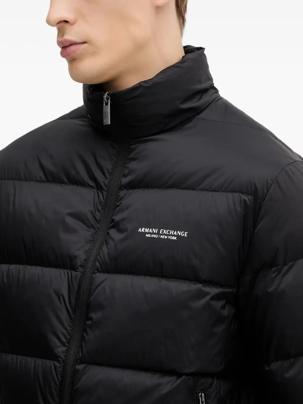 Armani Exchange Gewatteerd jack Zwart