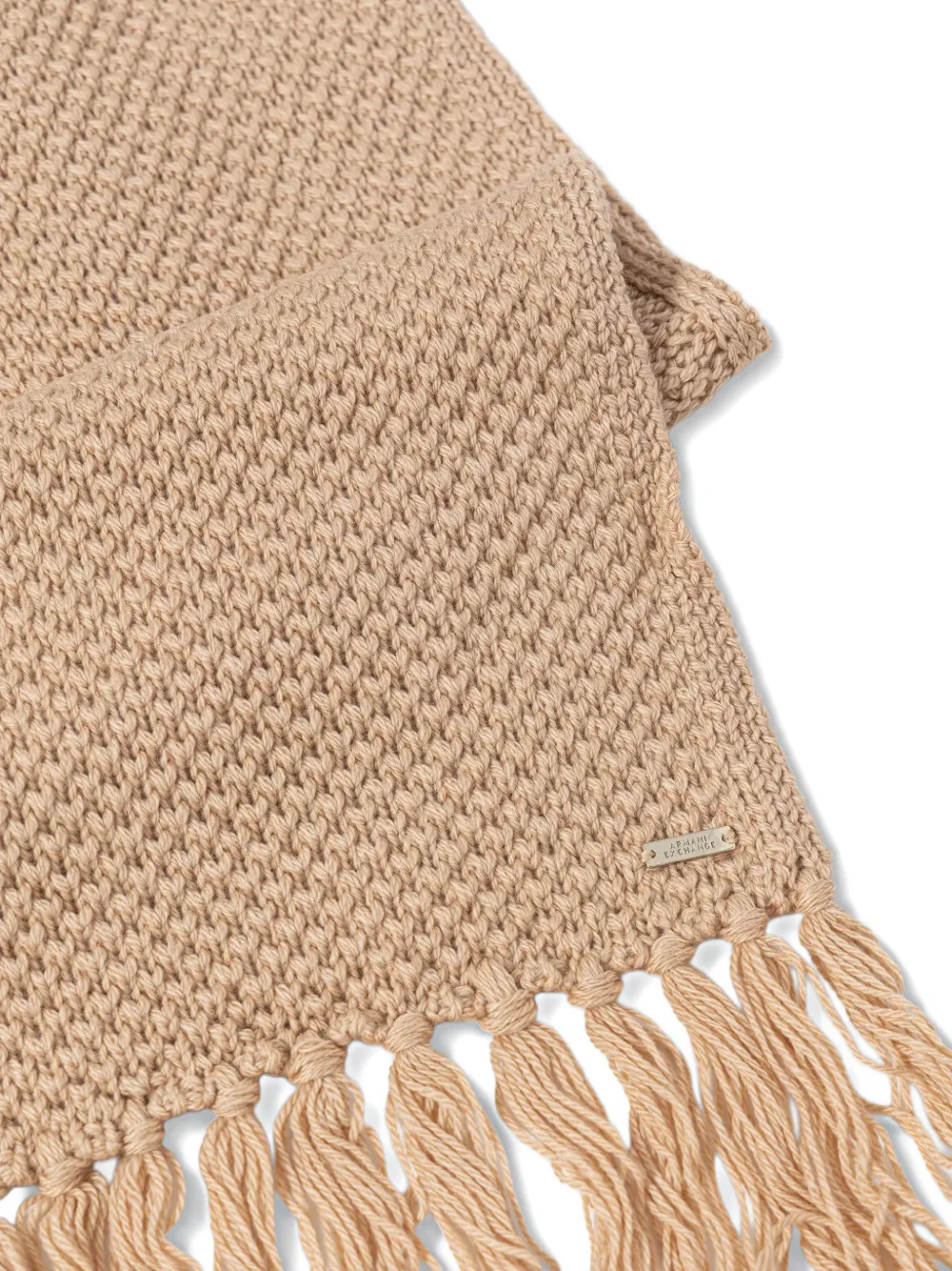 Armani Exchange fringed-edges scarf - Beige
