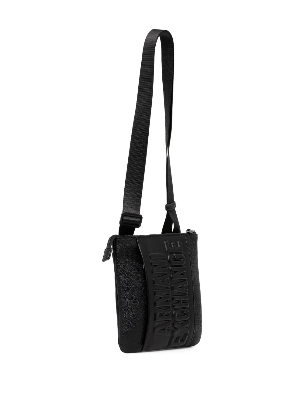 Armani Exchange embossed-logo messenger bag - Zwart