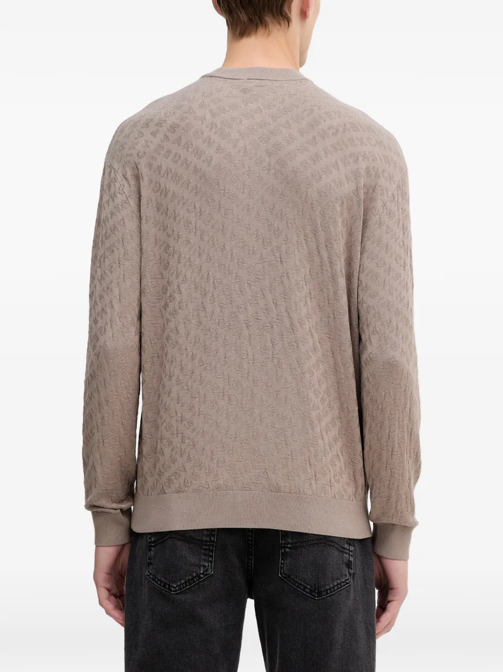  Armani Exchange Patterned Crew-neck Sweater - Neutrals 