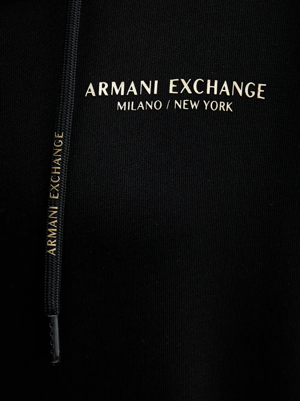 Armani Exchange Top met trekkoord en rits Zwart