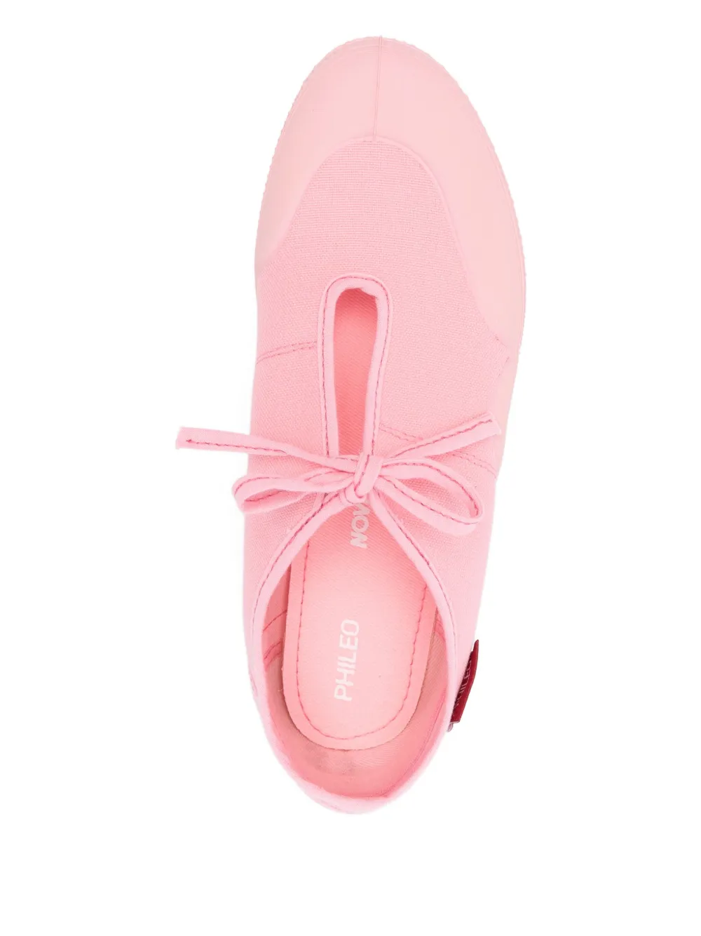 Phileo Lace-up Studded Ballet Flats In Pink